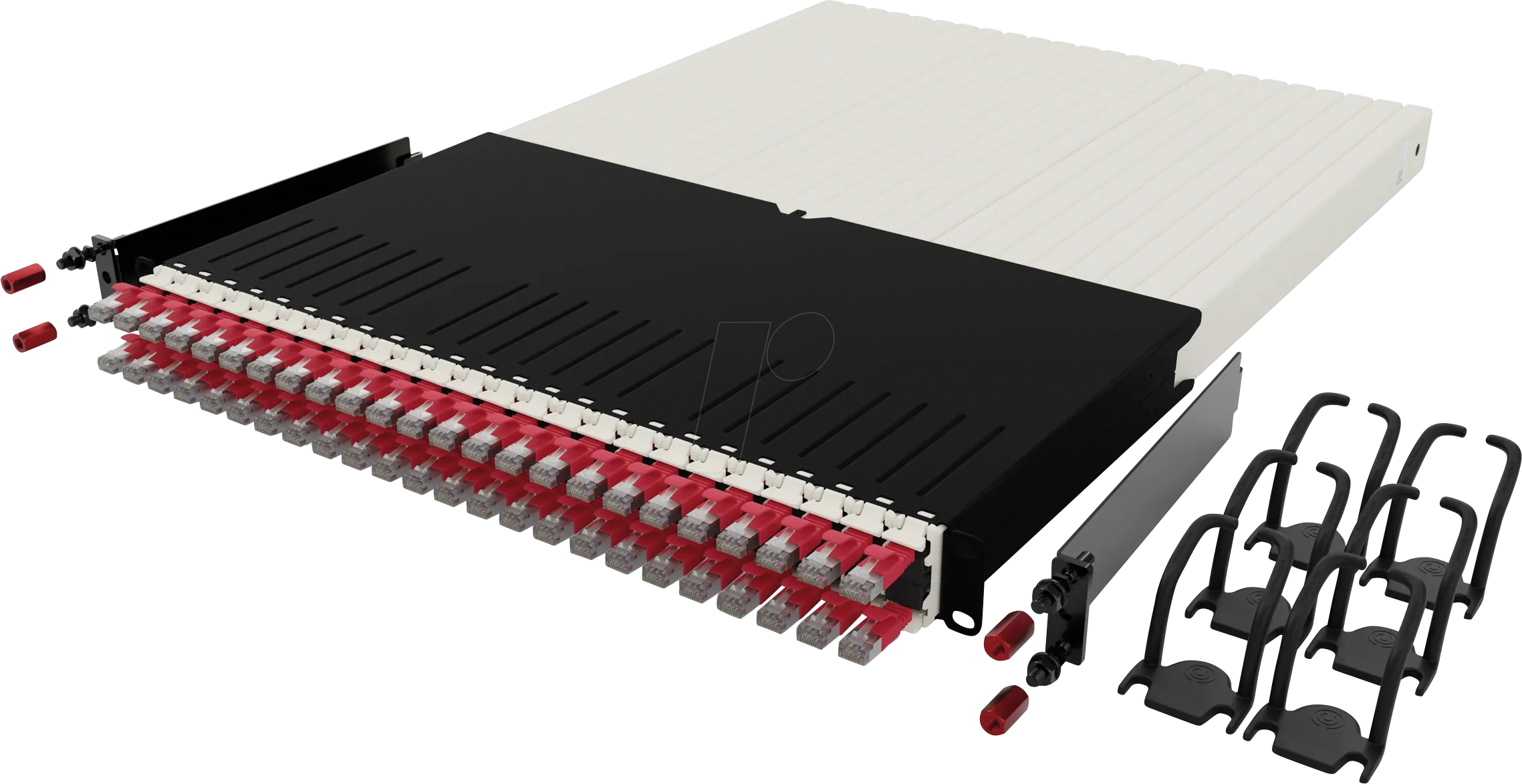 PB PONE30STPRD - Kabelmanagementsystem, 24-Port, Cat.6a STP, 1,8 m, red