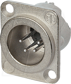 Thumbnail - NEUTRIK NC4MD-LX - XLR Einbaustecker, 4-polig, Silber, vernickelt, Löt