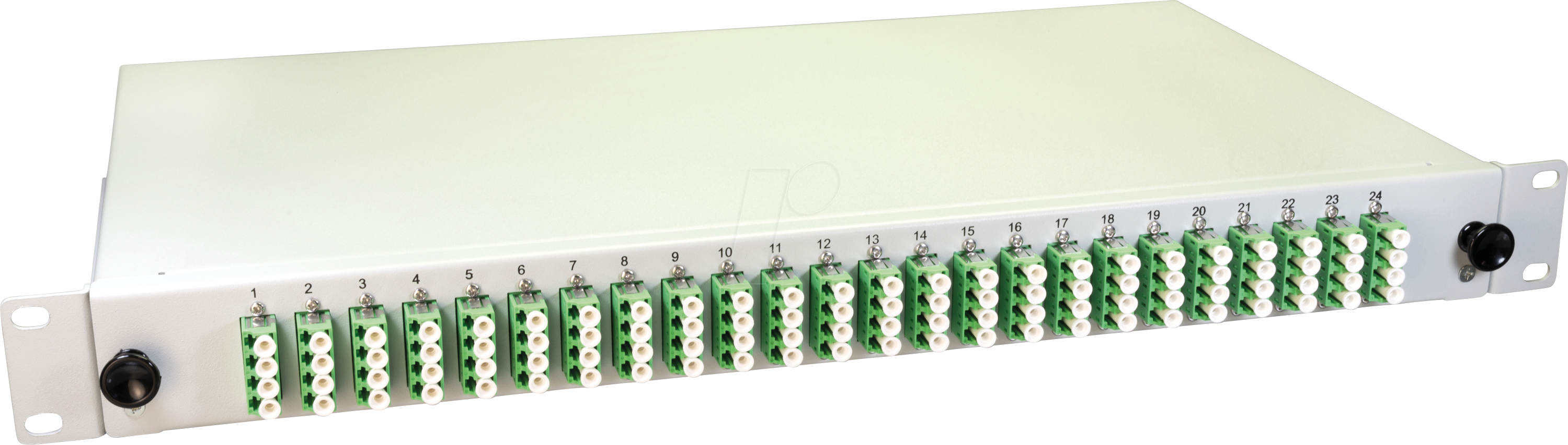 LW 96E09OS2QLCA - 19'' LWL Spleißbox, 24x LC/APC Quad OS2, 1HE