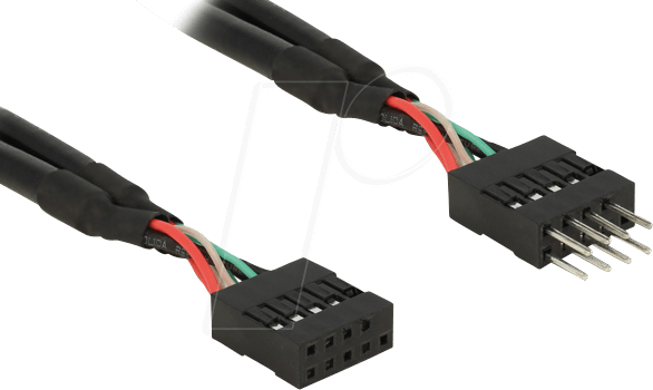 DELOCK 83874 - USB Pinheader Stecker auf Buchse 10pin, 50 cm
