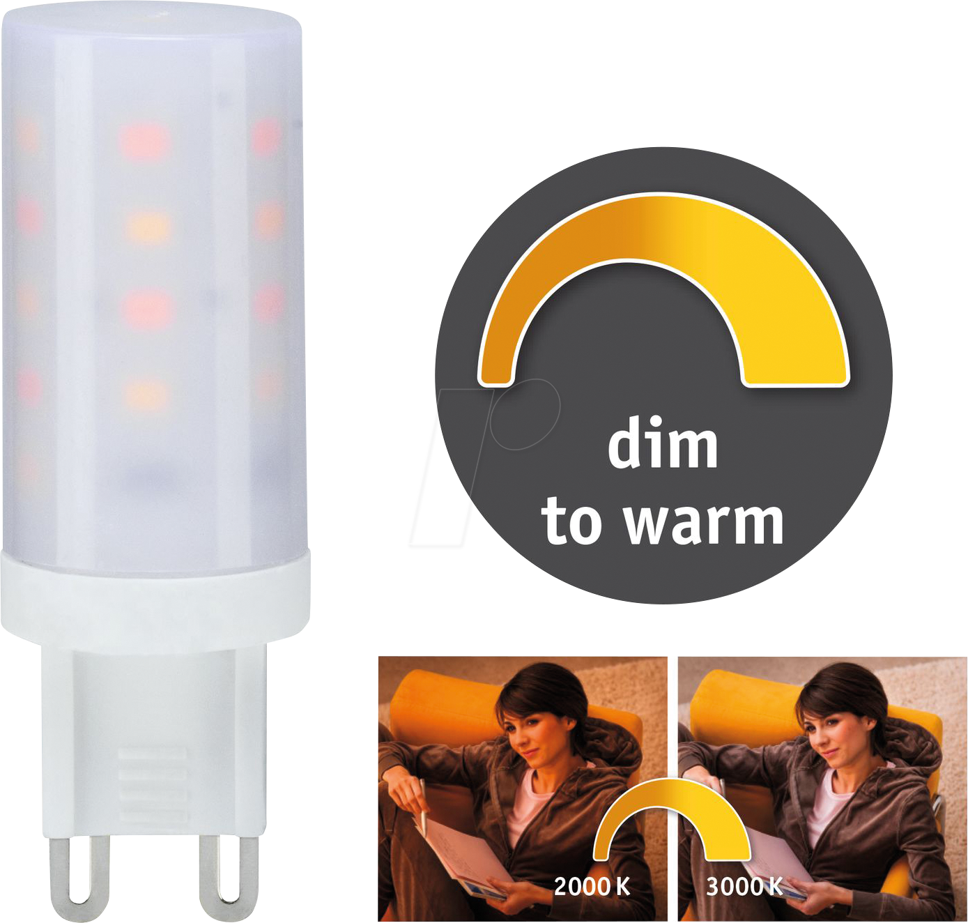 PLM 28819 - LED-Lampe G9, 4 W, 270 lm, 2000 K, dimmbar