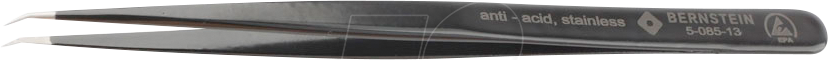 BERN 5 085 13 - SMD-Pinzette, 30° gewinkelt, schmal, sehr spitz, 140 mm, ESD