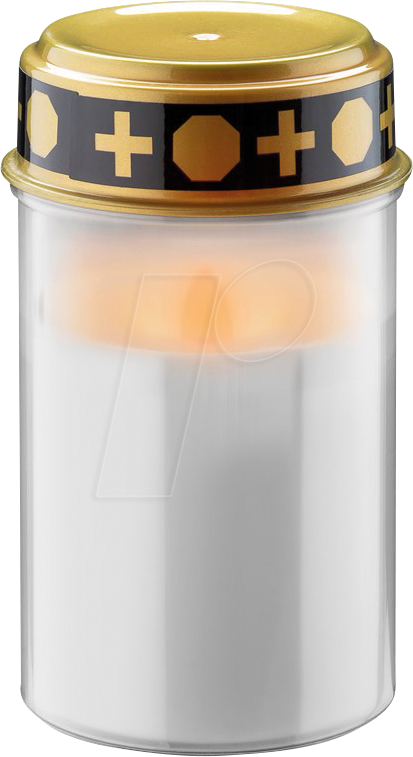 GOOBAY 74367 - LED Grablicht weiß mit Flackerflamme, Timerfunktion