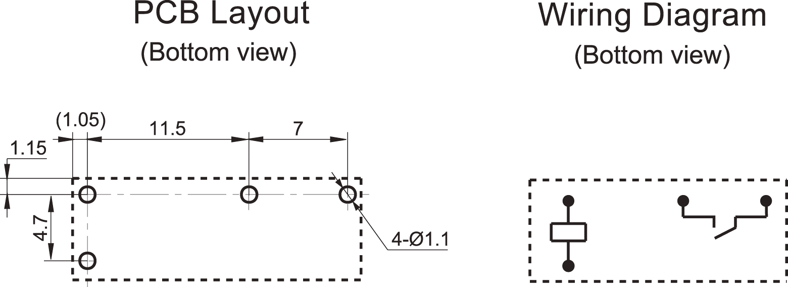 HF 46F 24V - Miniatur-Leistungsrelais HF ,24V, 1 Schliesser 5A