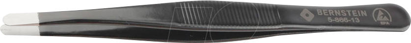 BERN 5 866 13 - SMD-Pinzette, flach, rund, rutschfest, 120 mm, ESD
