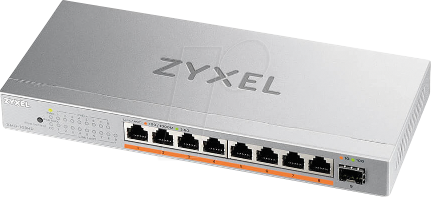 Thumbnail - ZYXEL XMG-108HP - Switch, 8-Port, 2,5 Gigabit Ethernet, PoE++
