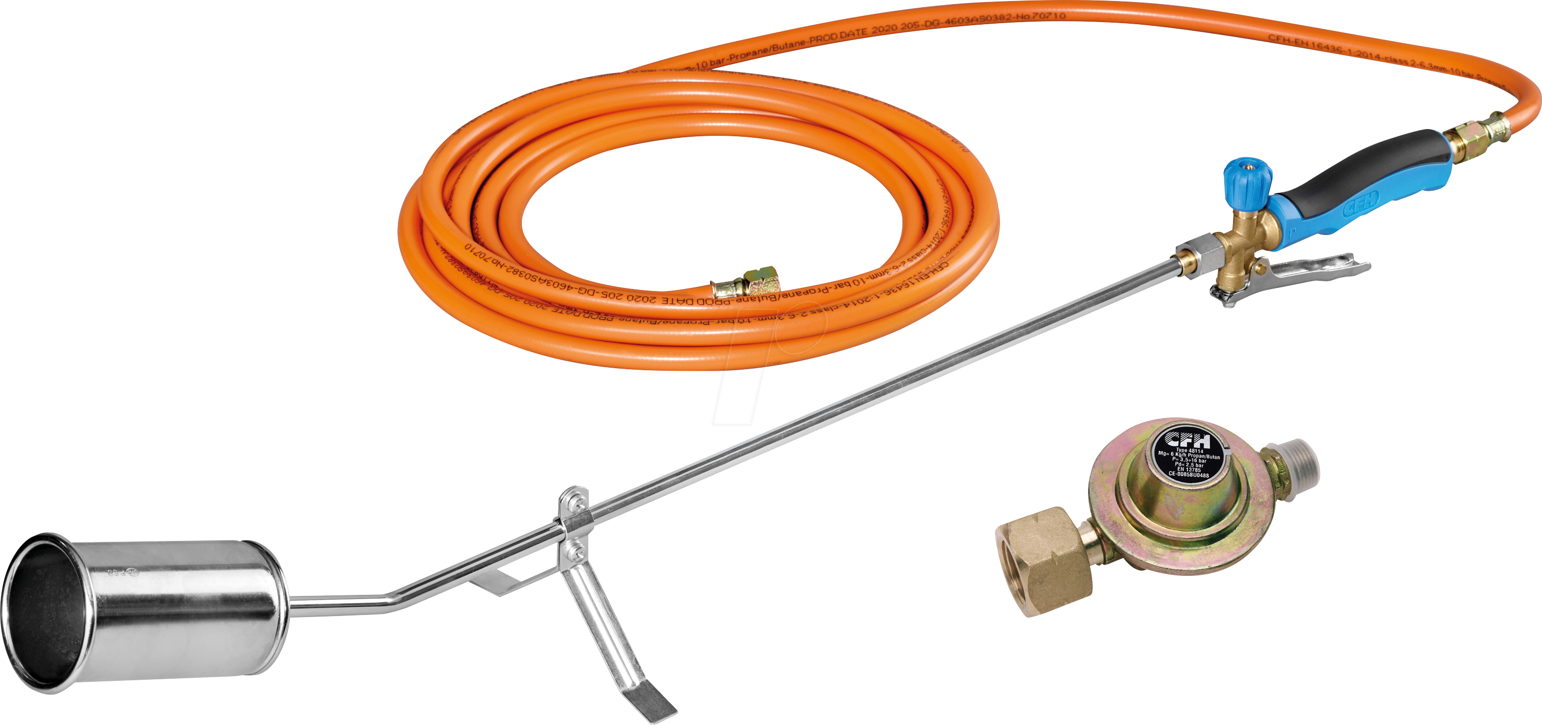 CFH 52084 - Abflammgerät GV 900 inkl. 5 m Gasschlauch 3/8''/ Druckregler 2,5