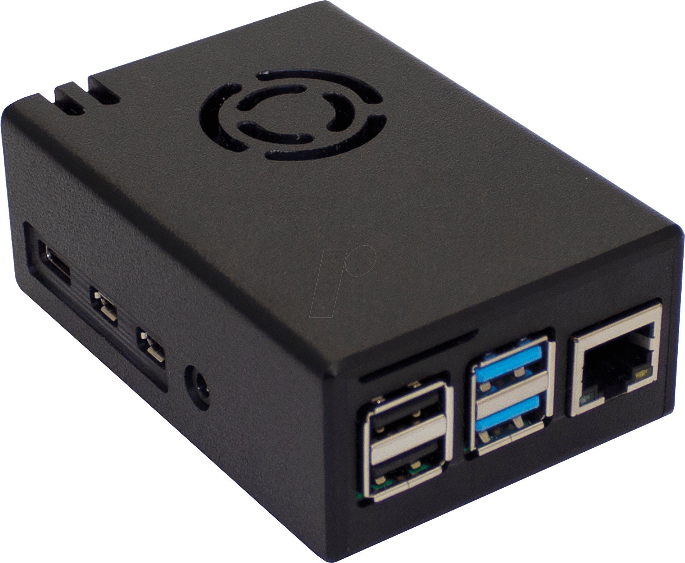 RPI CASE4 2U-BK - Gehäuse für Raspberry Pi 4, Hutschiene, schwarz