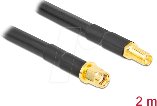DELOCK 90464 - RP-SMA Stecker zu RP-SMA Buchse LMR/CFD300 2 m