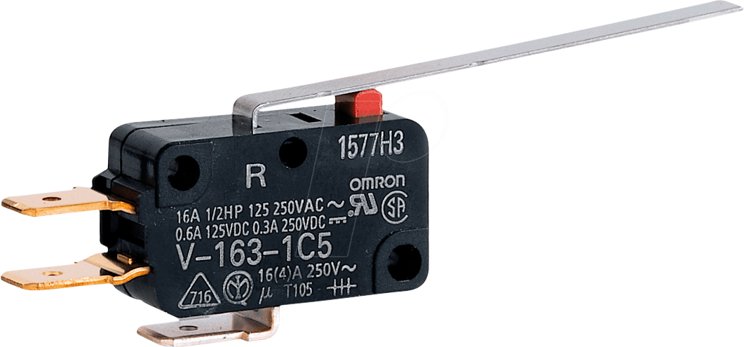 V-163-1C5 - Mikroschalter, Flachhebel lang