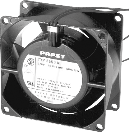 PAPST 8550 N - Axiallüfter, 80x80x38mm, 230VAC, U/min: 2700