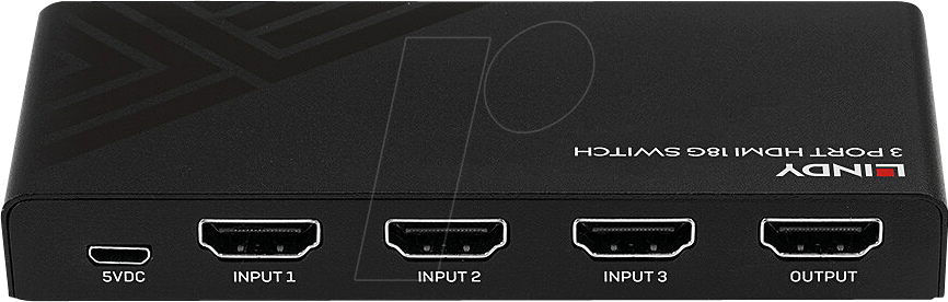 LINDY 38232 - HDMI Switch, 3 Port, 4K 60 Hz