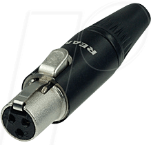 REAN T3FC-B - TINY xlr Kabelbuchse, 3-pol