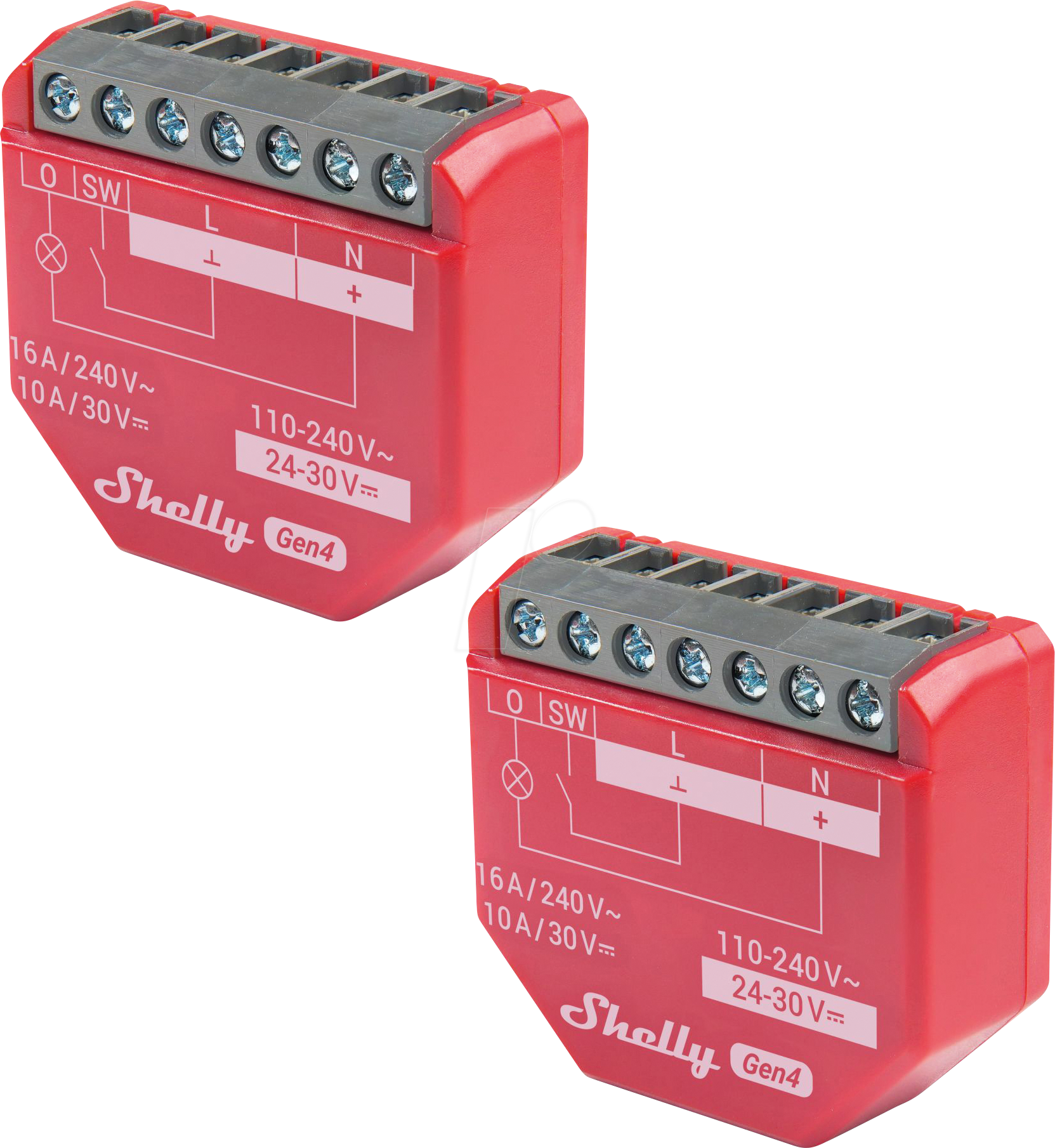 SHELLY 1PM G4-2 - Shelly 1PM Gen4, BT Matter Zigbee WLAN Messaktor,1-Kanal, 2er Pa