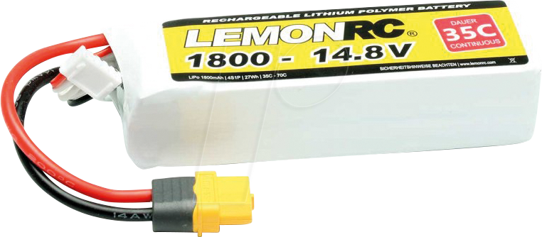 LRC 4S 1800 - LiPo Akku LEMONRC 1800 - 14.8V (35C)