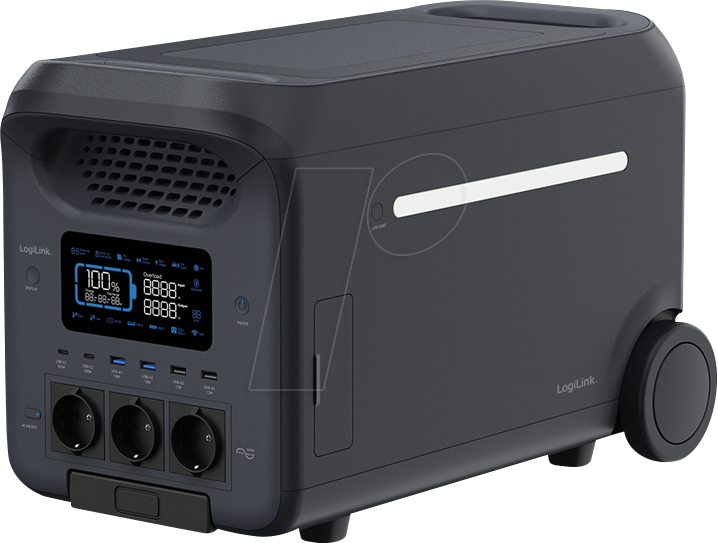 LOGILINK PPS3000 - Tragbare Powerstation, 3000 W, LiFePO4-Akku, Tuya