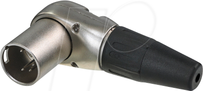 REAN RC5MR - XLR Kabelstecker 5-polig gewinkelt, vernickeltes Gehäuse