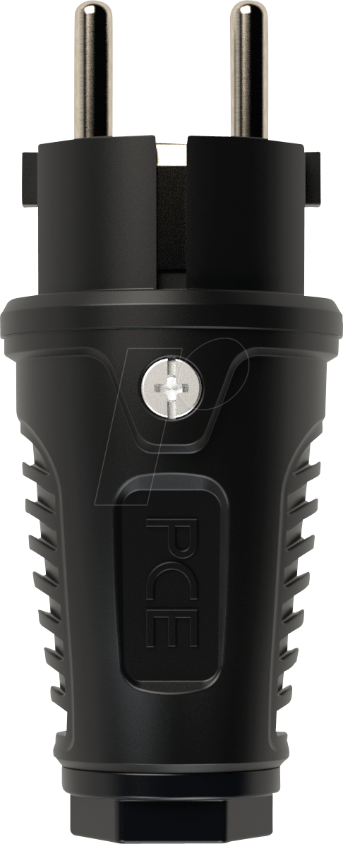 TAUR2 0521-SS - Gummi-Stecker Taurus2, Typ EF - CEE 7/7, schwarz