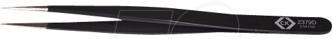 CK T2379D - Pinzette, gerade, spitz, 120 mm, 3. SA, ESD
