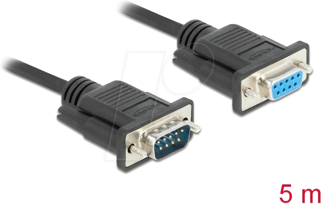 DELOCK 86598 - Kabel Seriell, RS-232, Stecker/Buchse, 5 m