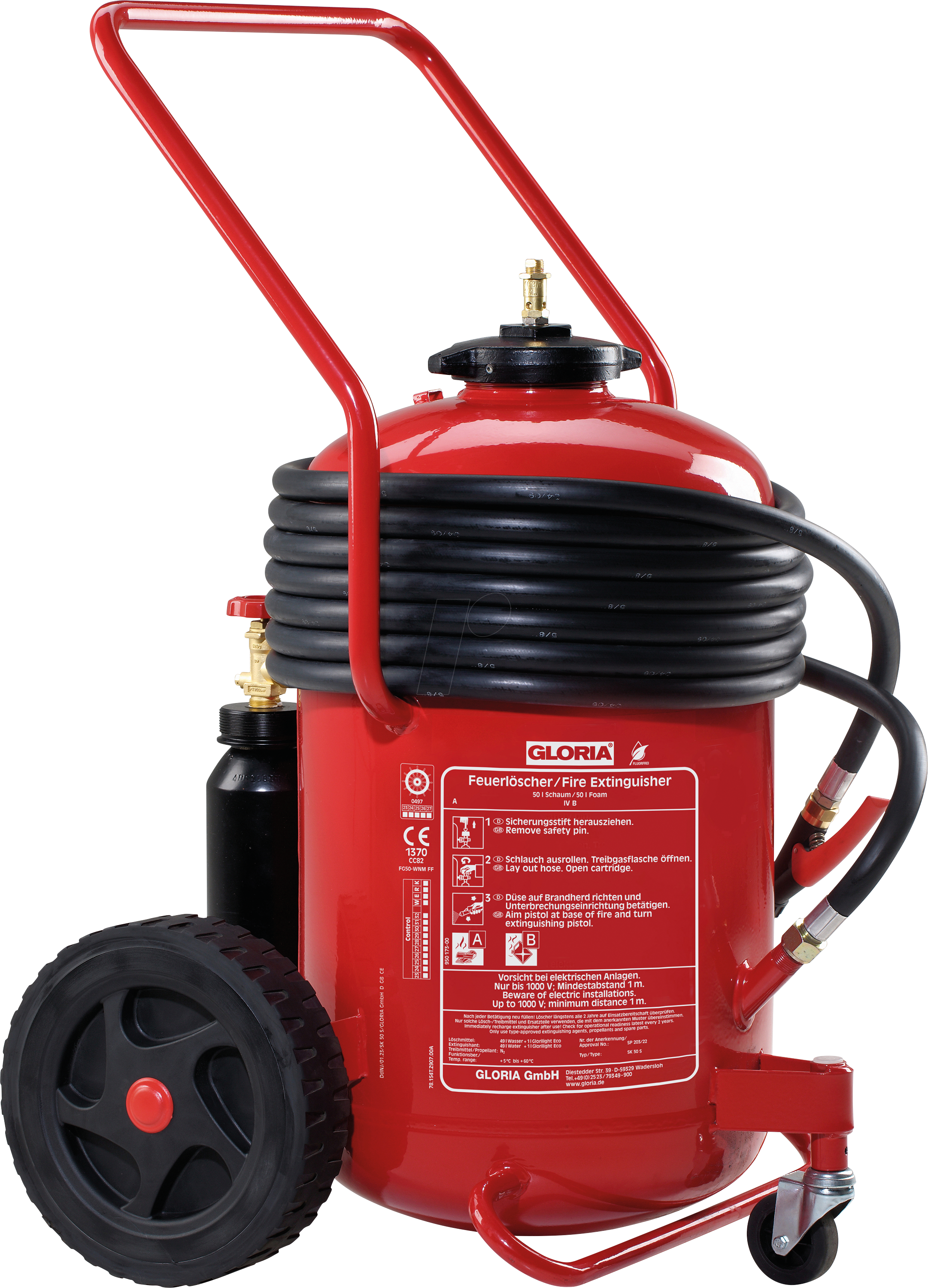 GLORIA SK50 S - Feuerlöscher, Schaum, fahrbar, fluorfrei