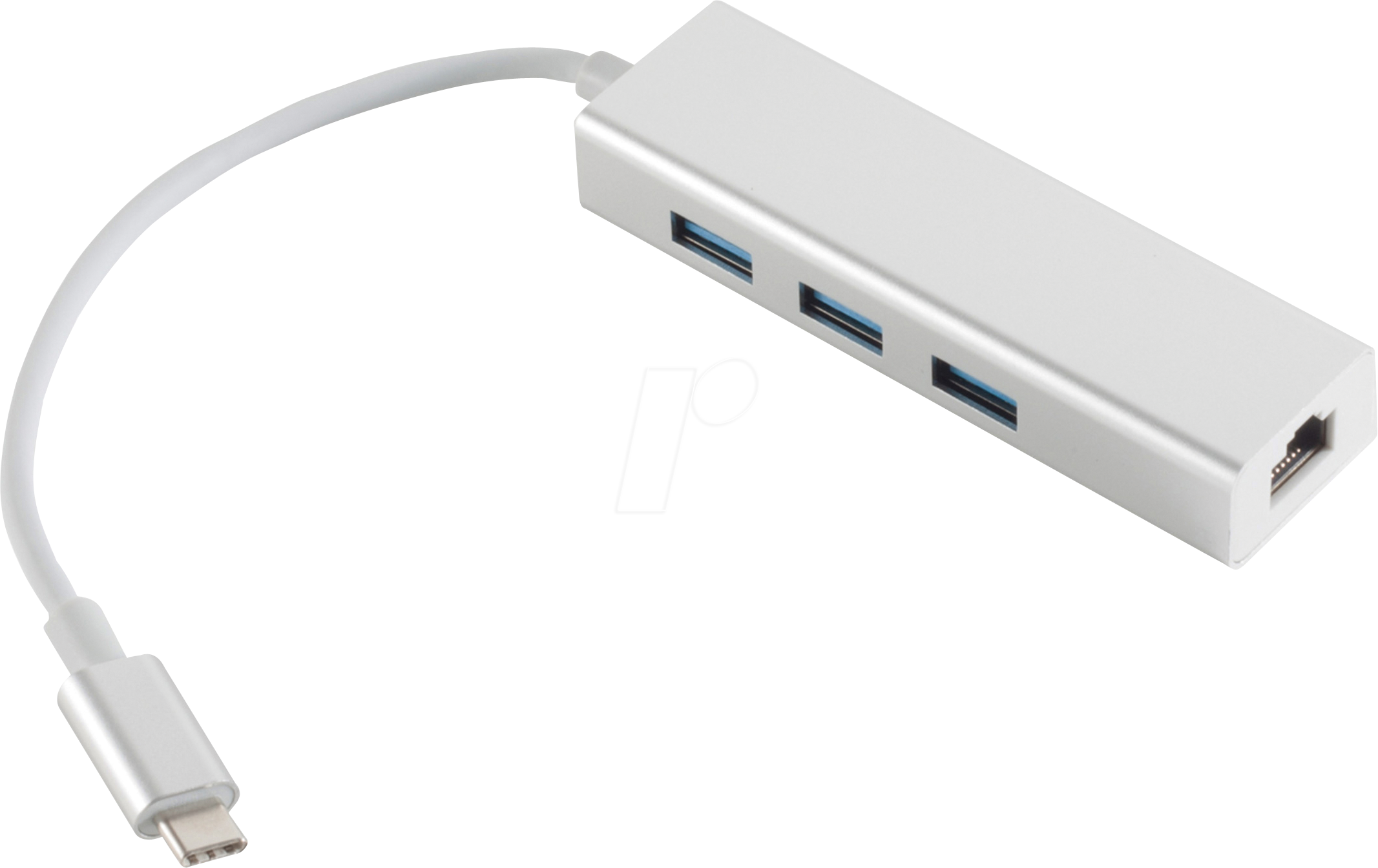 SHVP 14-05025 - USB 3.1 C Stecker auf RJ45 Ethernet + 3x USB Buchse