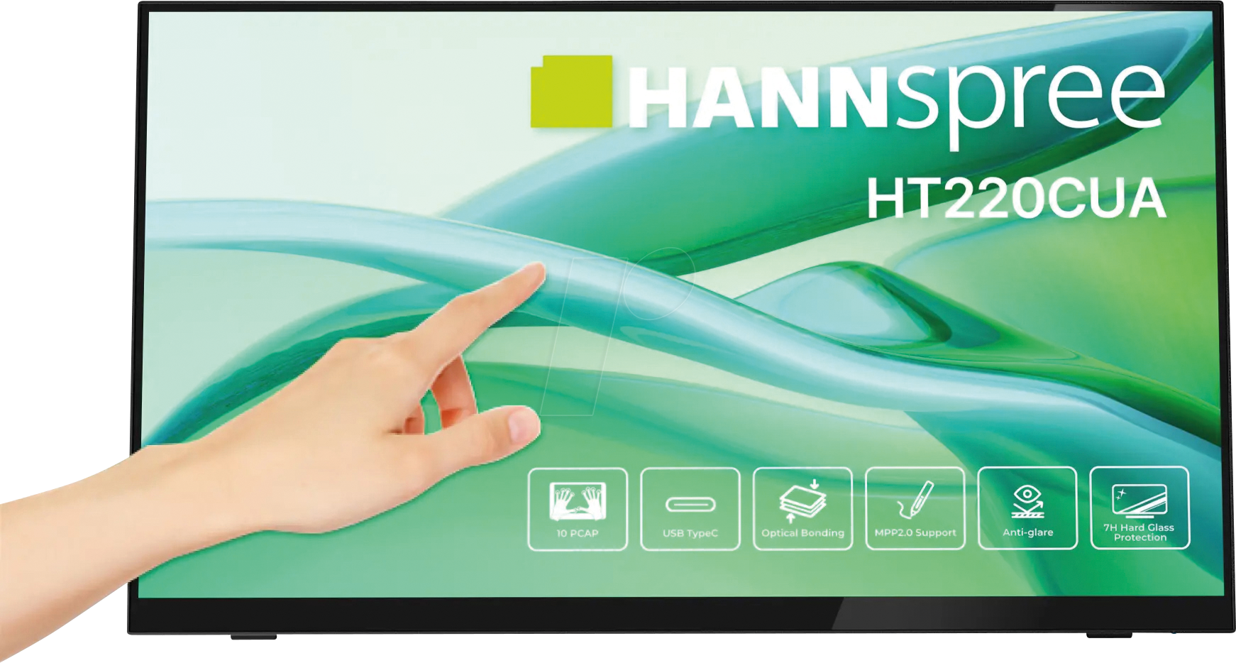 HANNS HT220CUA - 54,5cm Touchmonitor, 1080p, USB-C, Hartglas