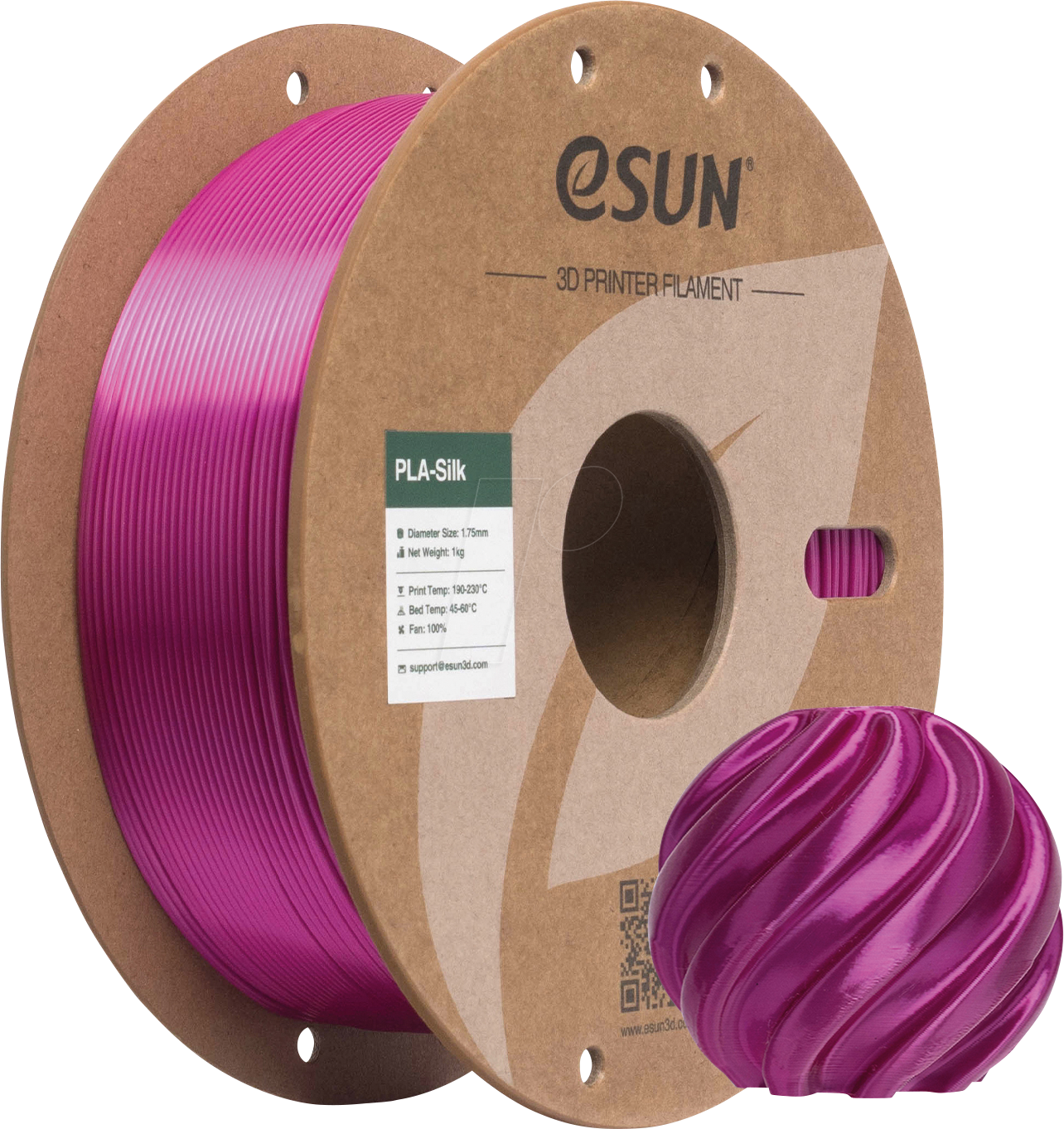 ESUN 72204126 - Filament, PLA-Silk, 1,75 mm, violett, 1 kg
