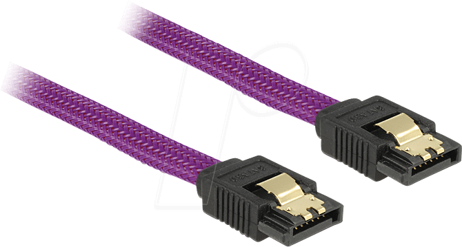 DELOCK 83689 - Kabel SATA 6Gb/s 20cm violett ge/ge Metall