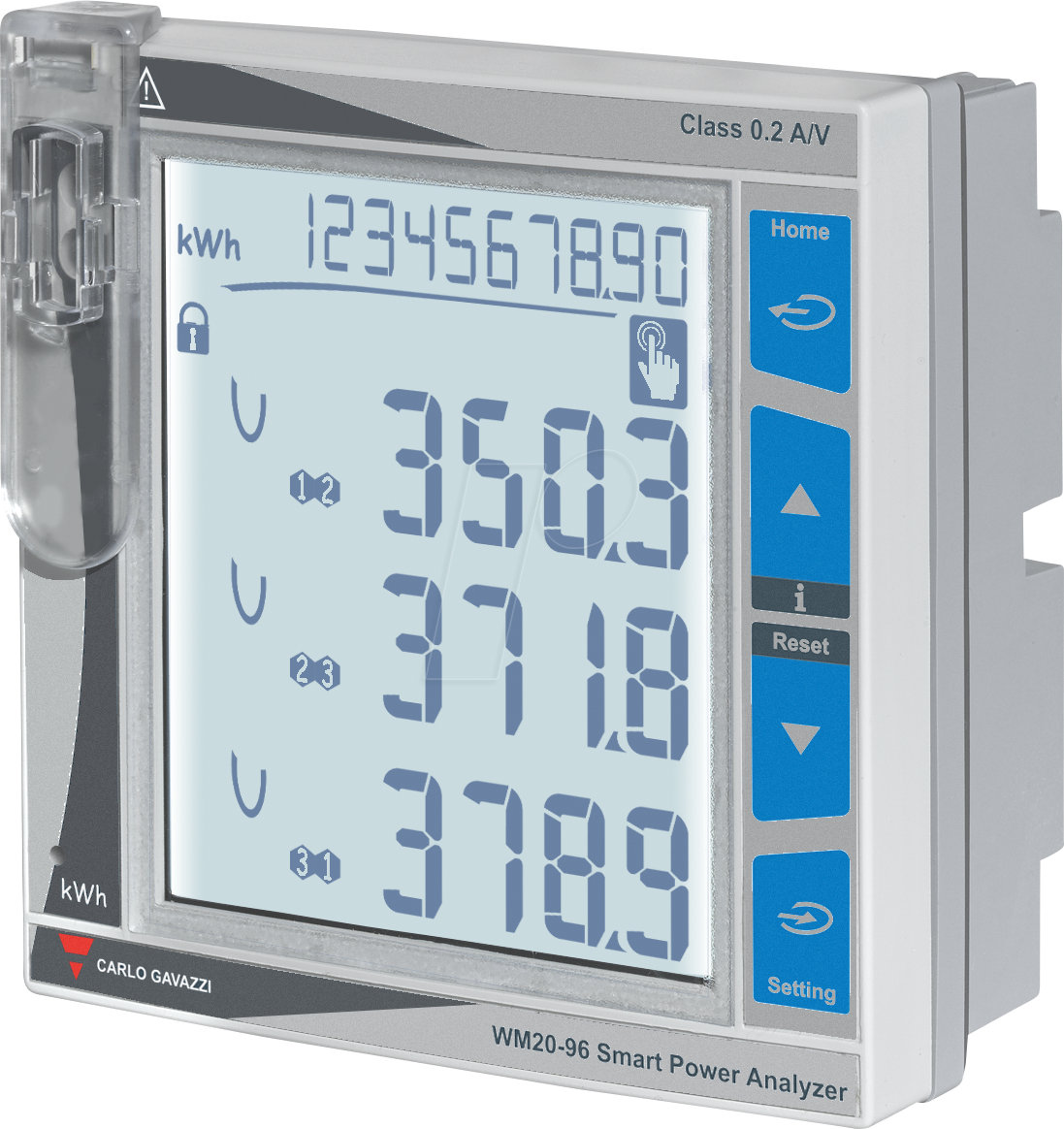 WM20AV53H - Energiezähler WM20, 3 Phasen, LCD Display, 2 Alarme, erweiterbar