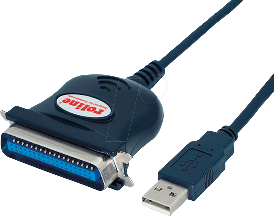 Thumbnail - ROLINE 12021092 - USB Konverter, A Stecker auf IEEE 1284, 1,8 m