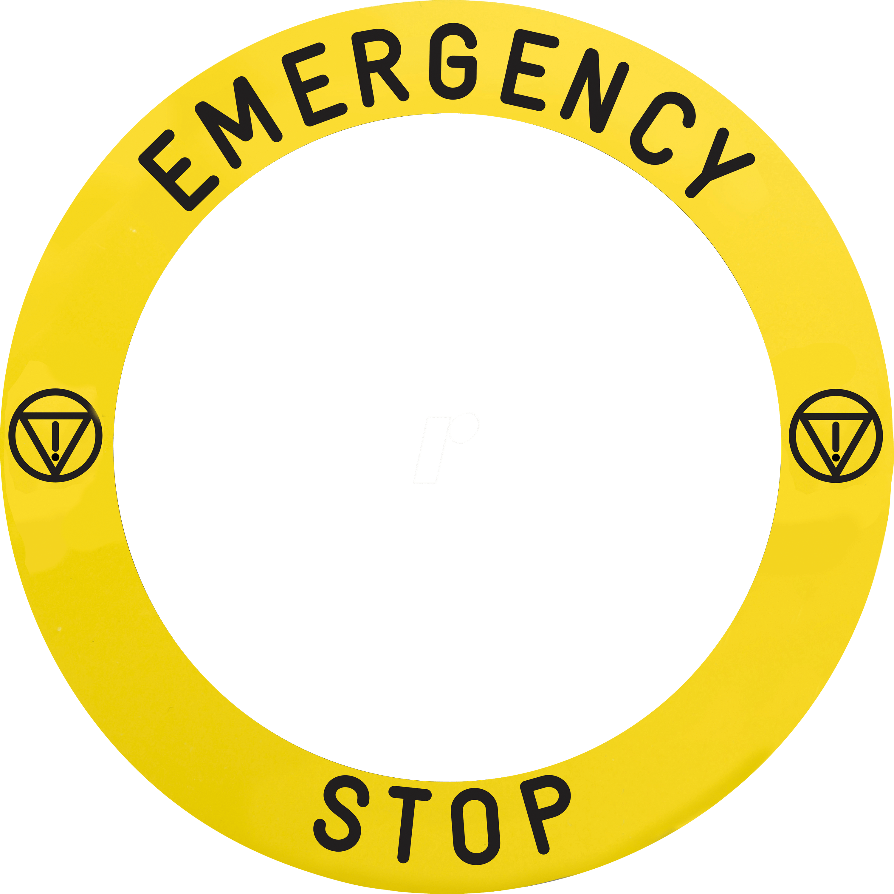 ZBY8L330 - Schild für Not-Aus/Not-Halt, gelb, Ø=90mm, Emergency Stop