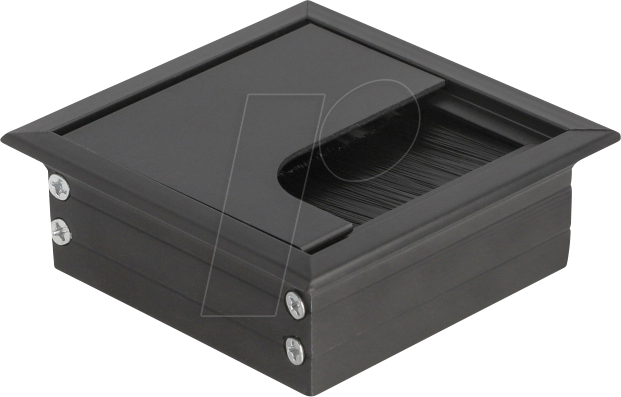 DELOCK 66855 - Kabeldurchführung für Tischeinbau, Bürste, 80 x 80 x 28 mm, schw