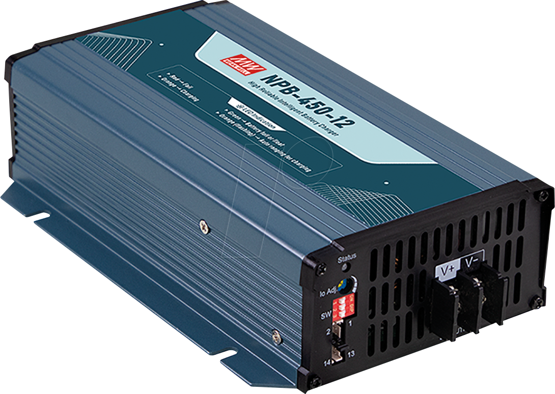MW NPB-450-24 - Ladegerät für Blei-, Lithiumakkus, 453,6 W, 24 V