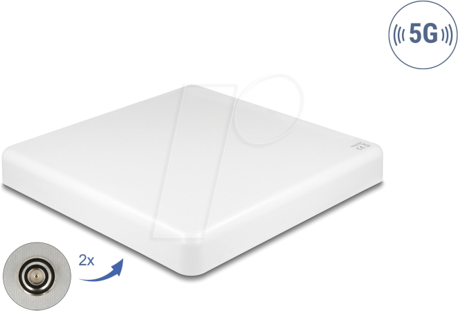 DELOCK 81465 - Antenne 5G LTE SMA Stecker, direktional, Mastmontage, weiß