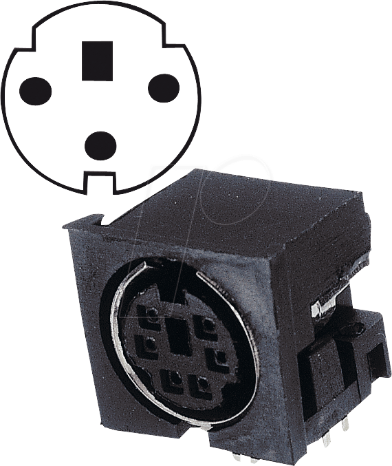 EB-DIO M03 - Mini-DIN-Einbaubuchse, 3-polig