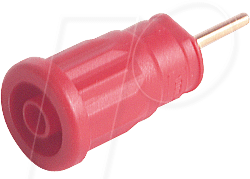SEP 2630 S19 RT - Polklemme, 4 mm, rot, vergoldet, gesichert