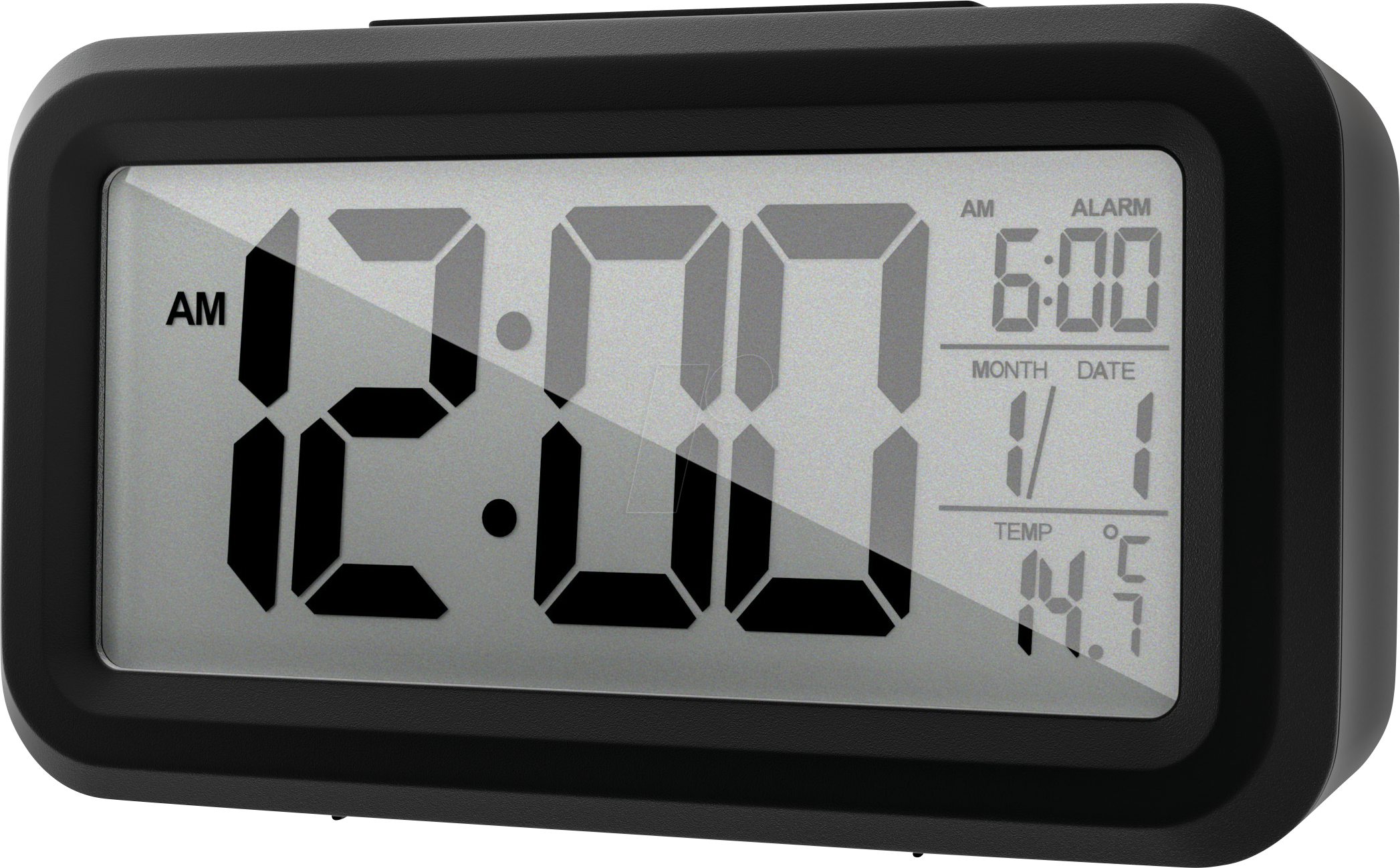 MEBUS 42435 - Quarz-Wecker digital, Lichtsensor,Temperatur