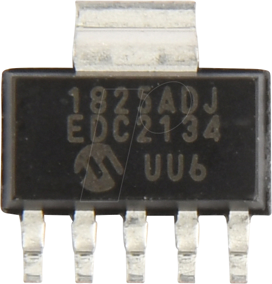 MCP1825T-ADJDC - LDO-Regler, Uin 2,6..6,0V, Uout 0,8..5,0V, SOT23-5