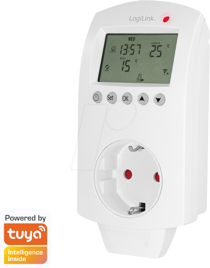 LOGILINK SH0106 - Schaltbare WLAN-Steckdose, Thermostat