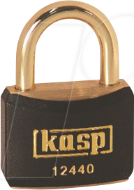 KASP K12440BLAD - Messingschloss, schwarz ummantelt