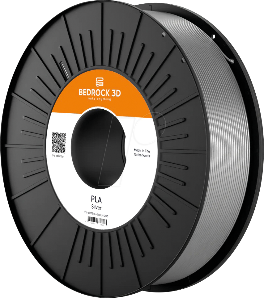 BEDROCK 3D 25358 - Filament, PLA, silber, 2,85 mm, 4500 g