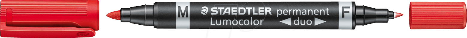 STAEDTLER 348RT - Permanent Duo, F 0.6 mm & M 1.5 mm, rot