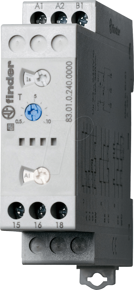 FIN 83.01 - Zeitrelais, Multi, 1 Wechsler, 16A, 24-240VAC/DC
