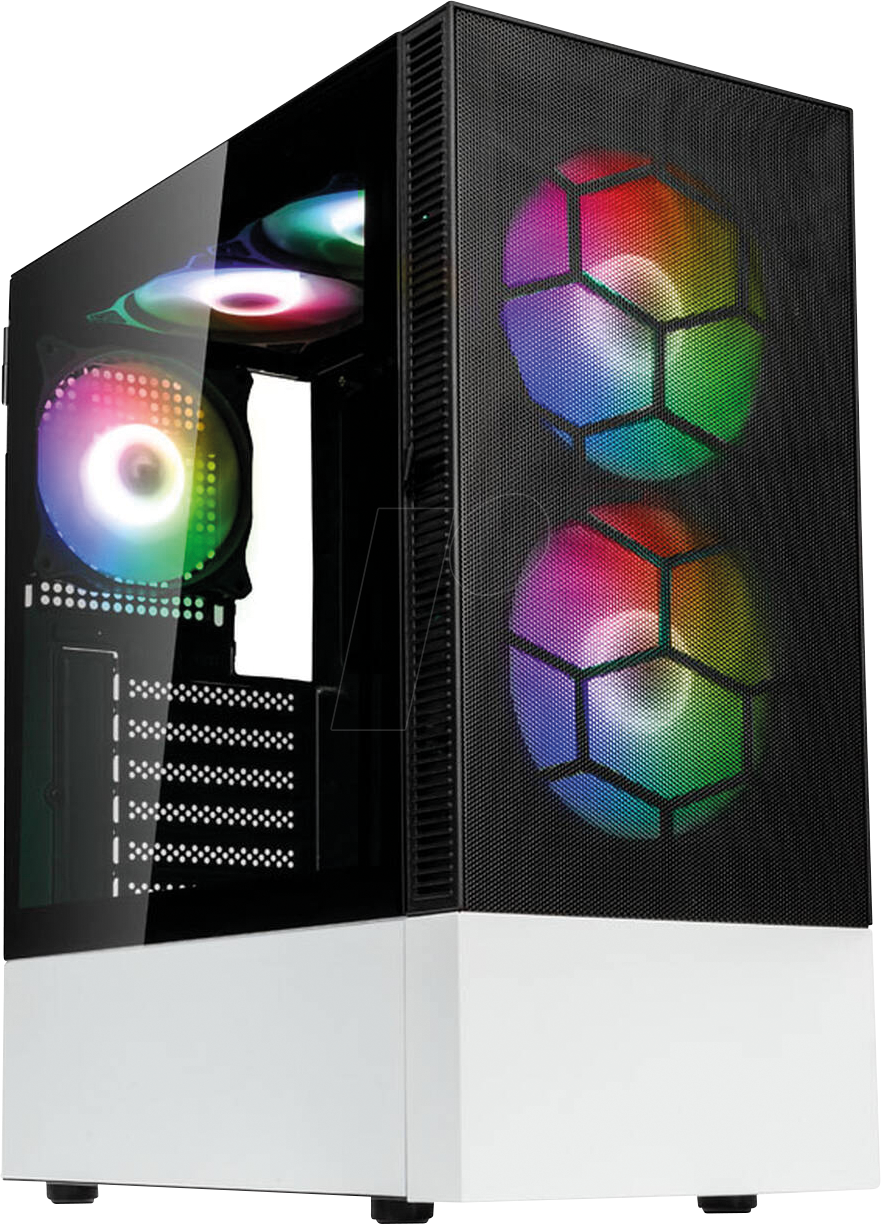 KOLINK 05860 - Kolink Observatory MX Mesh ARGB Midi-Tower - schwarz/weiß