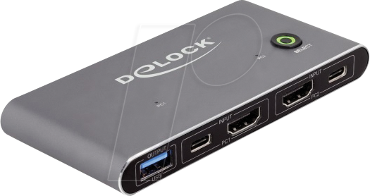 DELOCK 18647 - 2-Port KVM Switch, HDMI