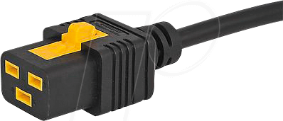 Thumbnail - V-LOCK 3-100-965 - Netzkabel, Schutzkontaktstecker gew, 2 m, sw, C19, V-Lock