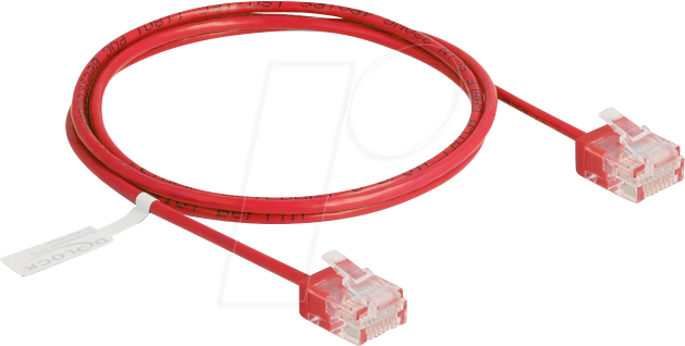 DELOCK 80812 - Patchkabel Cat.6 UTP, Ultra Slim, 1 m, rot