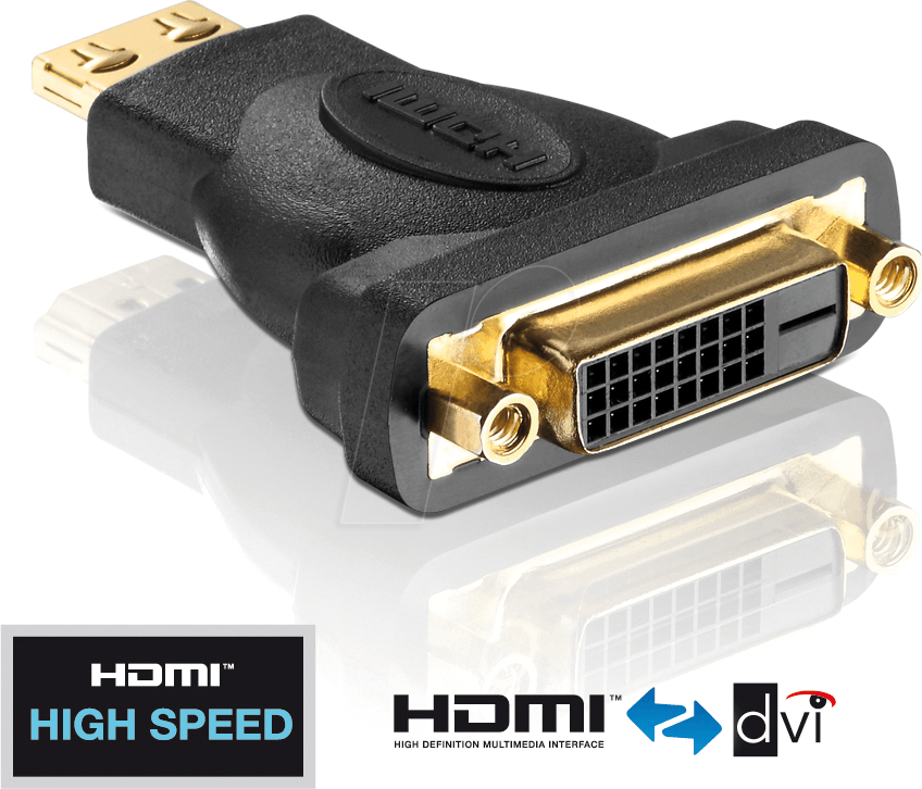 PURE PI015 - Adapter, HDMI A Stecker auf DVI D Buchse, PureInstall Serie