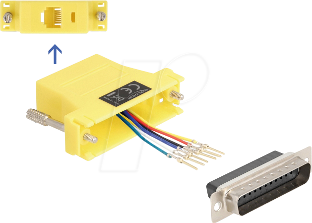 DELOCK 67096 - Adapter D-Sub 25 Pin St. > RJ12 Bu. Montagesatz, gelb
